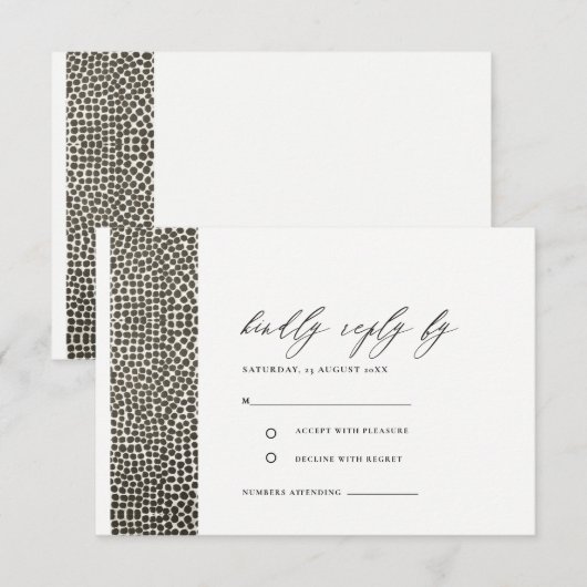 GLAMOROUS KOPER SILVER STIPPEN MOSAIC RSVP (Voorkant / Achterkant)