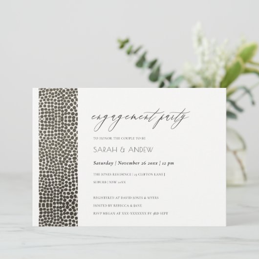 GLAMOROUS KOPER SILVER STIPPEN MOSAIC VERLOVING KAART (Staand voorkant)