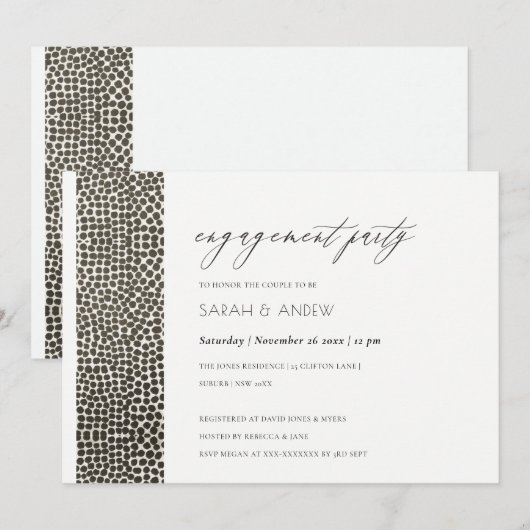 GLAMOROUS KOPER SILVER STIPPEN MOSAIC VERLOVING KAART (Voorkant / Achterkant)