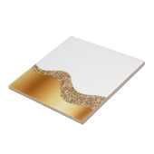 Glamorous Light Brown White Waves Elegant Deluxe Tegeltje (Zijkant)