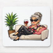 Glamorous Old Lady With Wine Muismat (Voorkant)