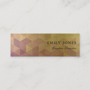GLAMOROUS PAARS GOLD FAUX TRIANGULAR PATROON MINI VISITEKAARTJE