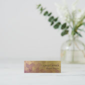 GLAMOROUS PAARS GOLD FAUX TRIANGULAR PATROON MINI VISITEKAARTJE (Staand voorkant)