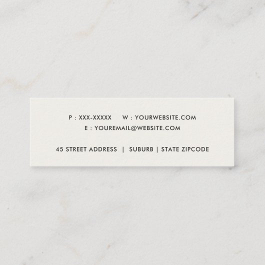 GLAMOROUS PAARS GOLD FAUX TRIANGULAR PATROON MINI VISITEKAARTJE (Achterkant)