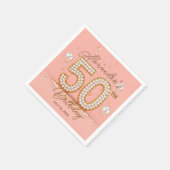 Glamorous Pearly Soft Pink and Gold 50th Birthday Servet (Hoek)