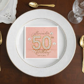 Glamorous Pearly Soft Pink and Gold 50th Birthday Servet
