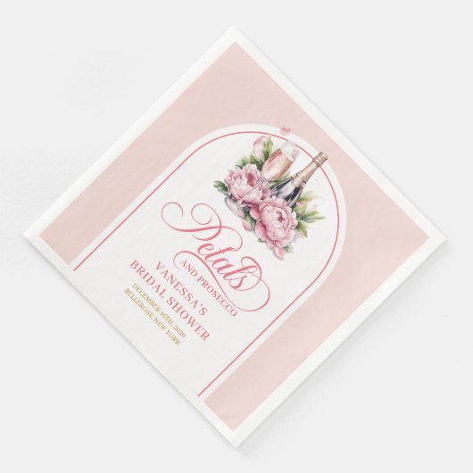 Glamorous Petals and Prosecco Bridal Napkins Set Servet (Hoek)