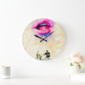 Glamorous Pink Lip Illustration Grote Klok (Huis)