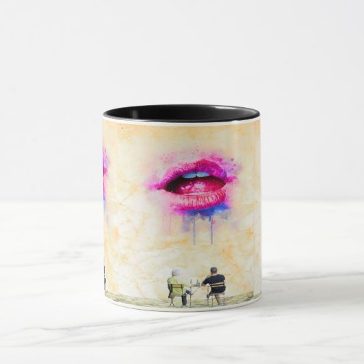  Glamorous Pink Lip Illustration Mok (Midden)