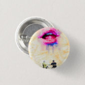  Glamorous Pink Lip Illustration Ronde Button 3,2 Cm (Voorkant /achterkant)