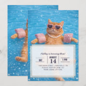    Glamorous Poolside Cat Floating In Style        Kaart (Voorkant / Achterkant)