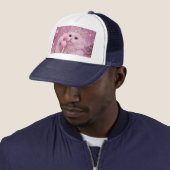 Glamorous Princess Cat Using Pink Telephone Trucker Pet (In situ)