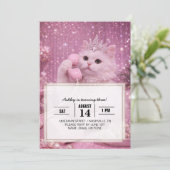 Glamorous Princess Cat Using Telephone             Kaart (Staand voorkant)