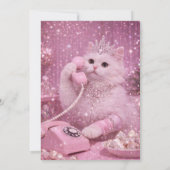 Glamorous Princess Cat Using Telephone             Kaart (Achterkant)
