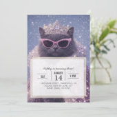 Glamorous Queen Cat Sparkling Fantasy Portrait     Kaart (Staand voorkant)