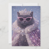 Glamorous Queen Cat Sparkling Fantasy Portrait     Kaart (Achterkant)