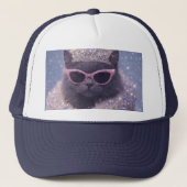 Glamorous Queen Cat Sparkling Fantasy Portrait     Trucker Pet (Voorkant)