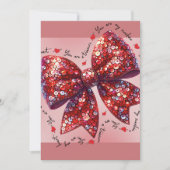 Glamorous Red Sequin Bow Valentine Feestdagenkaart (Voorkant)