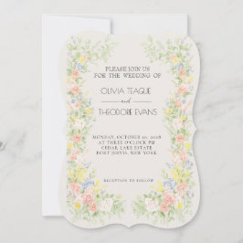 Glamorous Regency Garden Wedding Invitations  Kaart