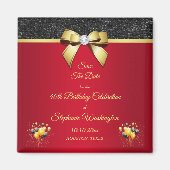 Glamorous Romantic Elegance Birthday Save The Date Magneet (Voorkant)