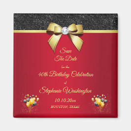 Glamorous Romantic Elegance Birthday Save The Date Magneet
