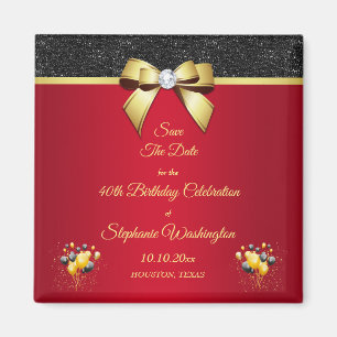 Glamorous Romantic Elegance Birthday Save The Date Magneet