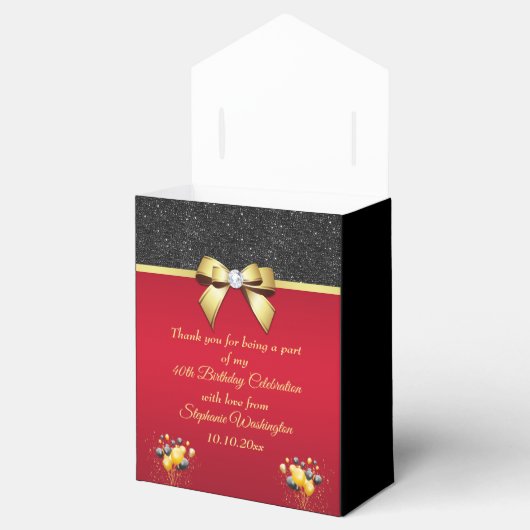 Glamorous, Romantic Elegance Birthday Thank You Bedankdoosjes (Geopend)