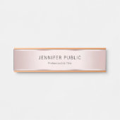 Glamorous Rose Gold Modern Elegant Name Home Deurbordje (Voorkant)