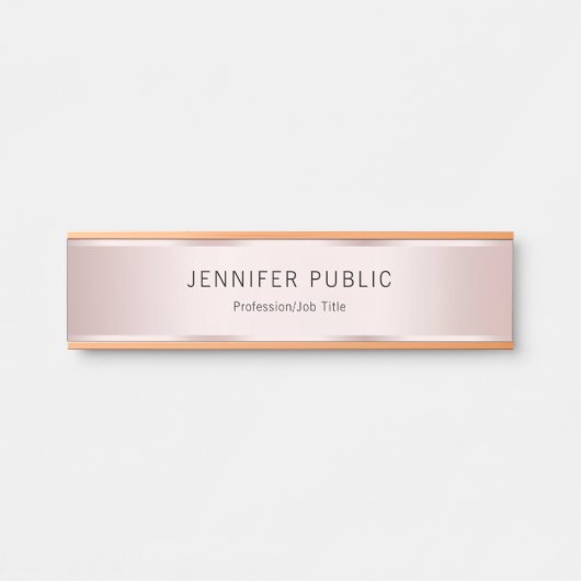 Glamorous Rose Gold Modern Elegant Name Home Deurbordje (Voorkant)