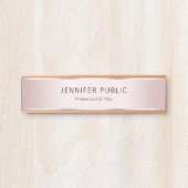 Glamorous Rose Gold Modern Elegant Name Home Deurbordje (Voorkant)