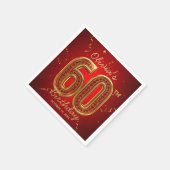  Glamorous Ruby Red Gold Jewel 60th Birthday Servet (Hoek)