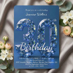 Glamorous Sapphire Blue Diamond 30th Birthday Kaart<br><div class="desc">Celebrate your milestone thirtieth in ultimate luxury with this glamorous sapphire blue diamond 30th birthday invitation. Featuring stunning, sparkling 3D gemstone typography set against a rich, deep blue background, this elegant jewel-toned invite sets the perfect tone for a sophisticated birthday party or an upscale cocktail celebration. The beautiful script and...</div>