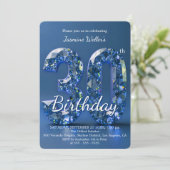 Glamorous Sapphire Blue Diamond 30th Birthday Kaart (Staand voorkant)