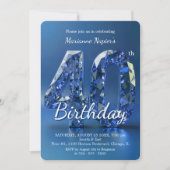 Glamorous Sapphire Blue Diamond 40th Birthday Kaart (Voorkant)