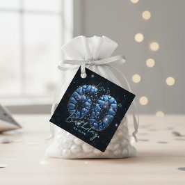 Glamorous Sapphire Blue Jewel Mosaic 60th Birthday Bedankjes Labels