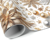 Glamorous Silver Gold Flourish Christmas  Cadeaupapier (Rol Hoek)