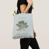 GLAMOROUS SKY BLAUW SILVER LOTUS BEWAREN DE DATUM TOTE BAG (Dichtbij)