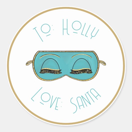 Glamorous Slaap Masker New York City Meisje Sticke Ronde Sticker (Voorkant)