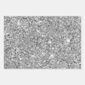 Glamorous Sparkling Silver Glitter Patterns Inpakpapier Vel (Voorkant 3)