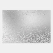 Glamorous Sparkling Silver Glitter Patterns Inpakpapier Vel (Voorkant 2)
