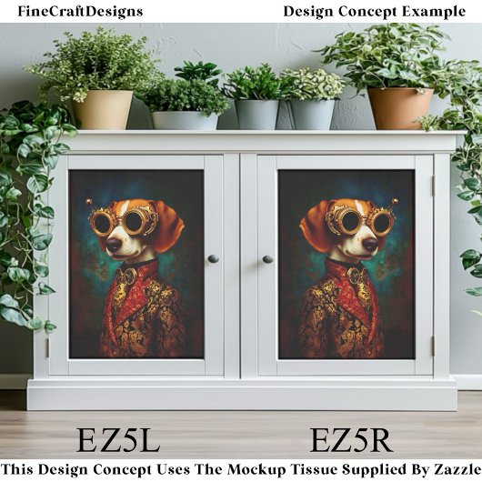 Glamorous Steampunk Beagle Dog EZ5R Decoupage Tissuepapier