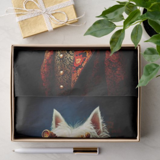 Glamorous Steampunk Westie Dog EZ6L Decoupage Tissuepapier (Geschenk)