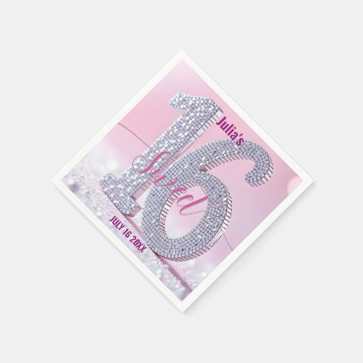 Glamorous  Stylish Chic Rhinestone Sweet Sixteen Servet (Hoek)