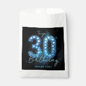 Glamorous Teal Blue Black Diamond 30th Birthday Bedankzakje (Voorkant)