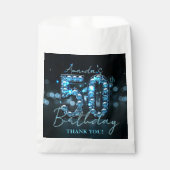 Glamorous Teal Blue Diamonds Sparkle 50th Birthday Bedankzakje (Voorkant)
