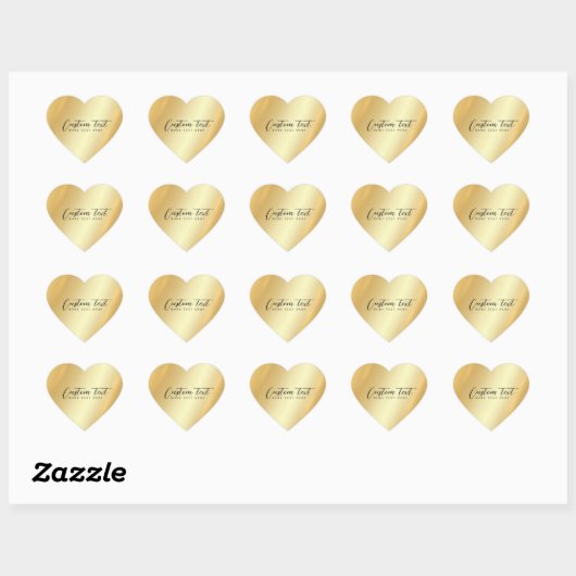 Glamorous Template Your Custom Text Elegant Gold Hart Sticker (Vel)