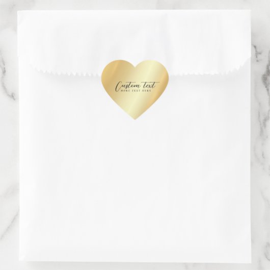 Glamorous Template Your Custom Text Elegant Gold Hart Sticker (Tas)
