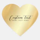 Glamorous Template Your Custom Text Elegant Gold Hart Sticker (Voorkant)