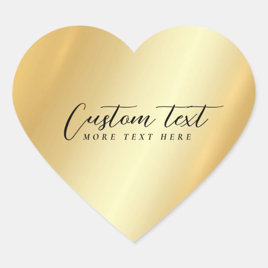 Glamorous Template Your Custom Text Elegant Gold Hart Sticker (Voorkant)