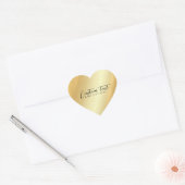 Glamorous Template Your Custom Text Elegant Gold Hart Sticker (Envelop)